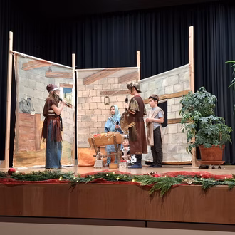 Die Soldaten begegnen dem Jesus-Kind